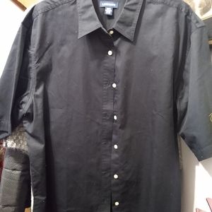 Women's black preppy button down
